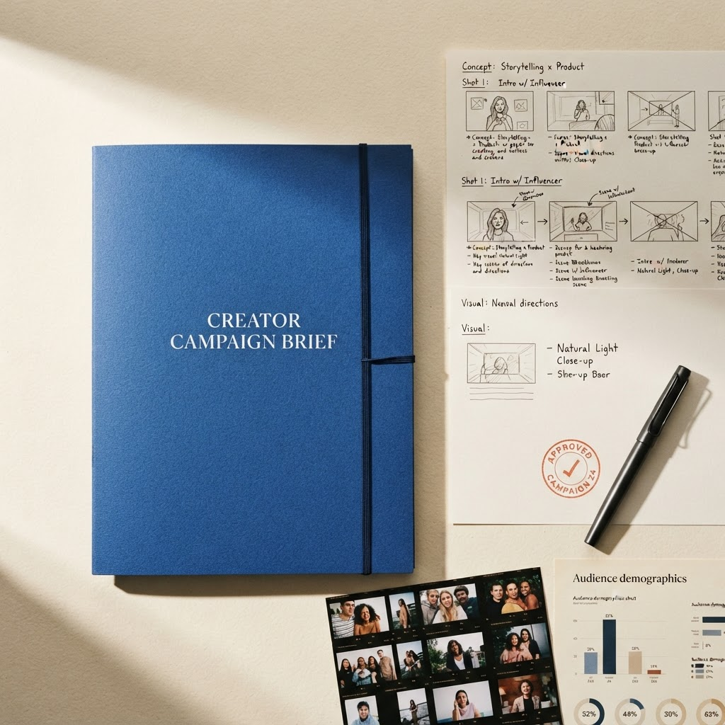 Campaign brief and storyboard materials